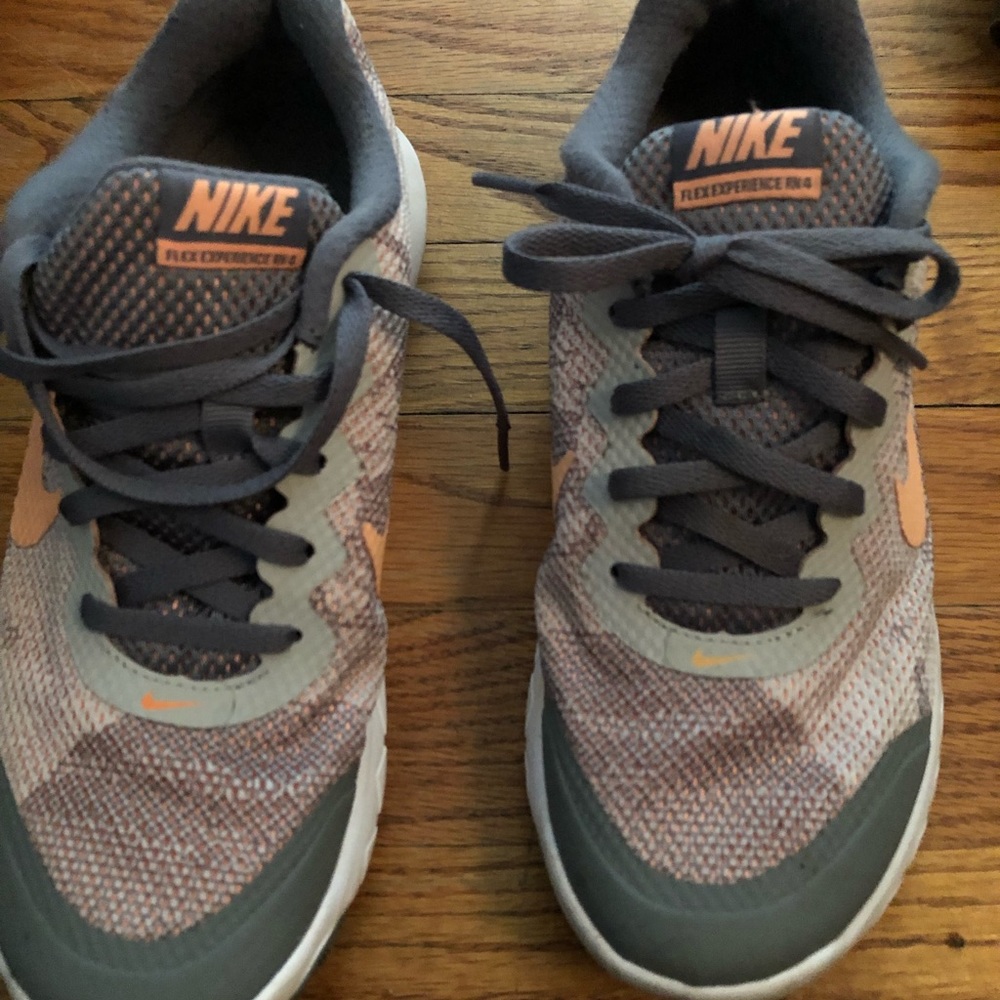 Nike peach and gray sneakers used twice